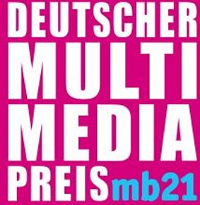Logo mit Aufschrift "Deutscher Multimediapreis mb21"