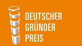 Logo mit Text Deutscher Gründerpreis und Einzelstücke einer Säule als Symbol