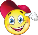 Planny B, ein Smiley mit roter Kappe, tippt sich mit dem Zeigefinger an die Schläfe.