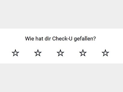 Screenshot der Sternebewertung zur Frage Wie hat dir Check-U gefallen?