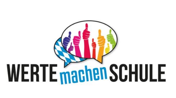 Logo von Werte machen Schule als Aufruf an Jugendliche zur Wertebildung an bayerischen Schulen.