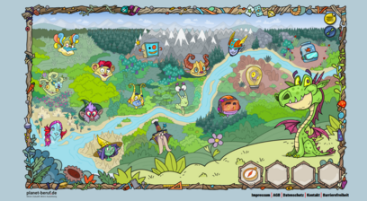 Screenshot der Übersichtskarte des Zauberwaldes aus Abenteuer Berufe