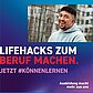 Unter dem Foto eines jungen Mannes der IHK steht Lifehacks zum Beruf machen und Jetzt #könnenlernen.