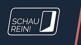 Logo mit dem Text SCHAU REIN! zur Woche der offenen Unternehmen Sachsen (Screenshot).