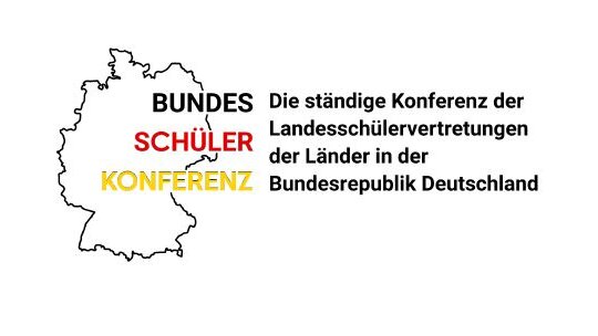Das Logo der Bundesschülerkonferenz zeigt einen Umriss der Landkarte Bundesrepublik Deutschland. 