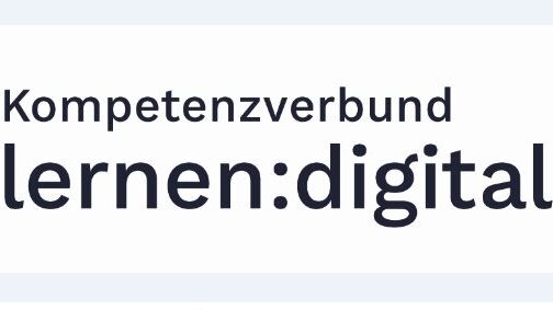 Logo Kompetenzverbund lernen:digital mit gleichlautendem Text und Symbol einer Vernetzung