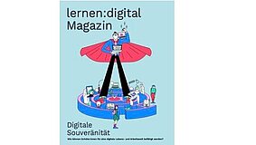 Titel (Auszug) Magazin Digitale Souveränität lernen:digital, Grafik Superman-Symbol für digitale Stärken.