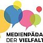 Logo mit Schrift Medienpädagogik der Vielfalt und Luftballons