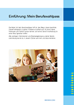 Abbild des Einführungsblattes vom Berufswahlpass.